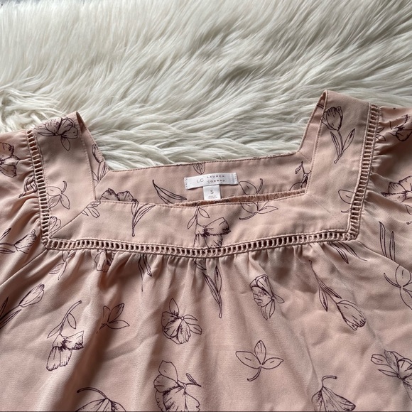 LC Lauren Conrad Shirred Peasant Top - Picture 3 of 8